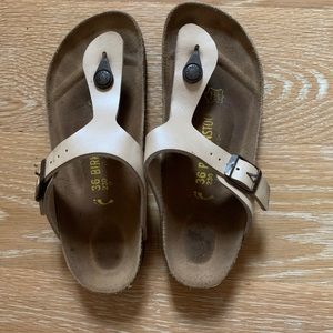Golden silver shimmery Birkenstock
